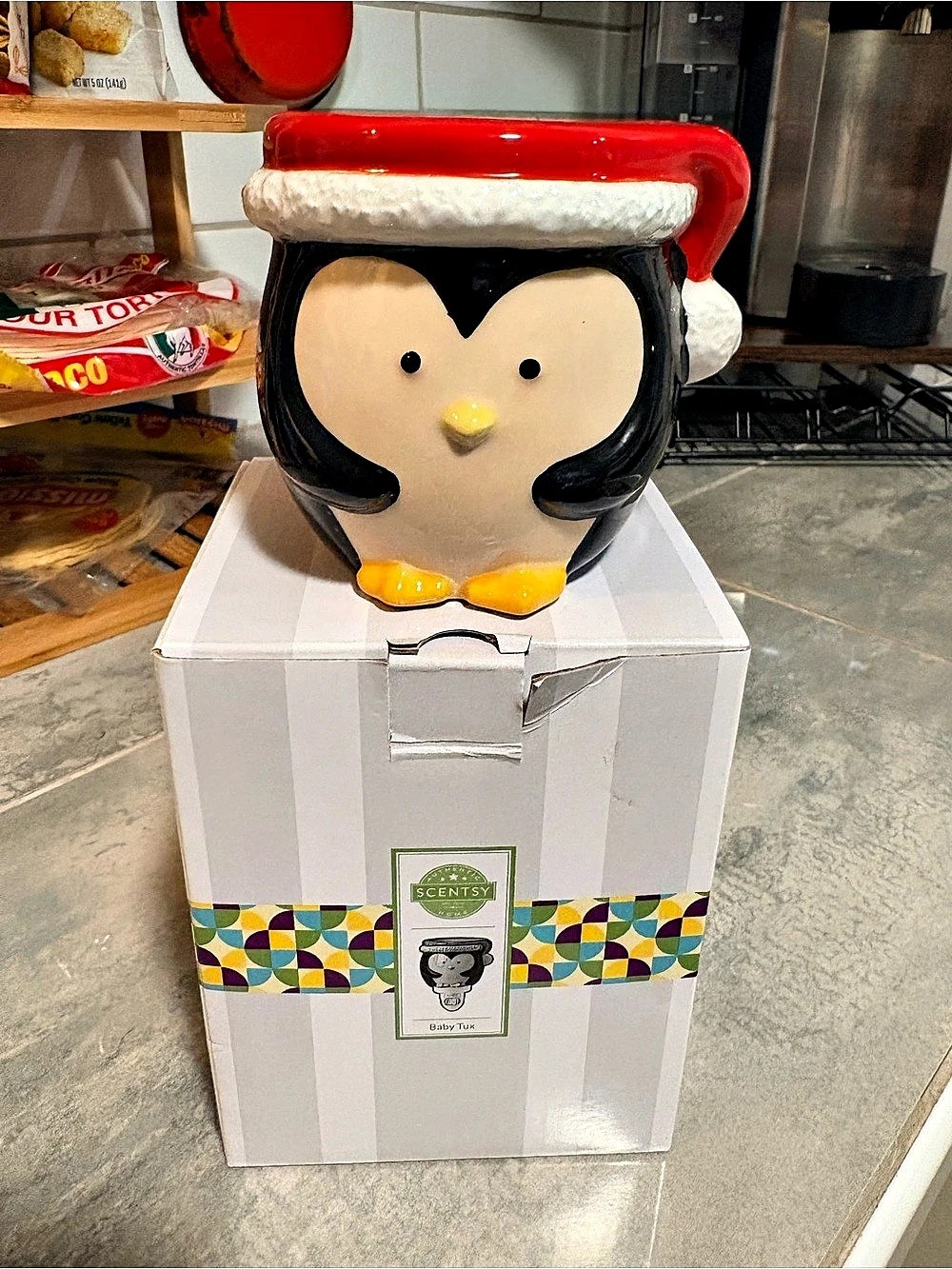 Scentsy Baby Tux Penguin Mini Warmer Black & Red